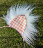 Pink Gingham Kittycorn Ears