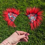 Paint it Black & Red Kittycorn Ears