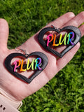 PLUR Heart Earrings