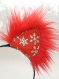 Snowflake Vegan Leather Kittycorn Ears (More Options Available)