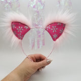 Snowflake Vegan Leather Kittycorn Ears (More Options Available)