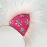 Snowflake Vegan Leather Kittycorn Ears (More Options Available)