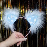 Snowflake Vegan Leather Kittycorn Ears (More Options Available)