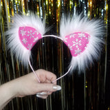 Snowflake Vegan Leather Kittycorn Ears (More Options Available)