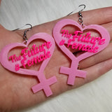 The Future is Female Heart Earrings