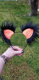 Sparkle Orange-Black Faux Fur Kittycorn Ears