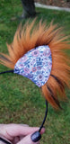 Vintage Velvet Fall Flowers Faux Fur Kittycorn Ears