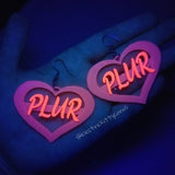 PLUR Heart Earrings