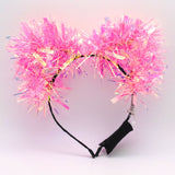 On Wednesdays We Wear Pink Holographic Sparkle Kittycorn Ears (LED Optional)
