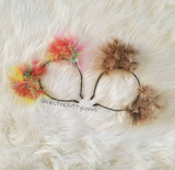 Neon Rainbow Fluff Kittycorn Ears