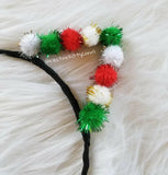 Meowy Christmas Sparkle Pom-Pom Kittycorn Ears