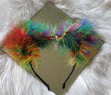 Dark Rainbow Fluff Kittycorn Ears