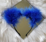 Royal Blue Fluff Kittycorn Ears