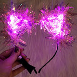 On Wednesdays We Wear Pink Holographic Sparkle Kittycorn Ears (LED Optional)