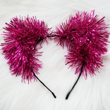 Electric Pink Sparkle Kittycorn Ears