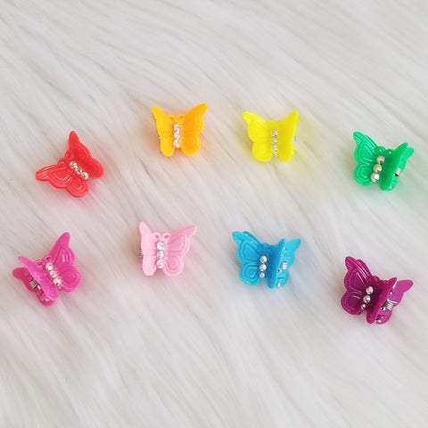 90's Baby Rainbow Butterfly Hair Clips Set of 8