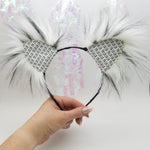 Holiday Vegan Leather Faux Fur Kittycorn Ears (More Options Available)