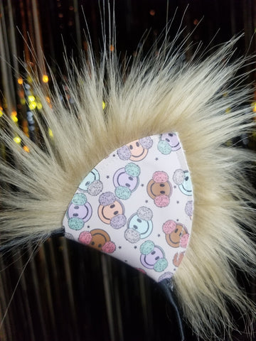 Winter Smiley Kittycorn Ears (More Fur Colors Available)