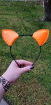 Orange Faux Patent Leather Kittycorn Ears