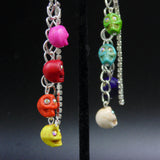 Rainbow Skull Chain Choker and Earrings Set