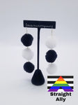 LGBTQ Pride Flag Pom Pom Earrings