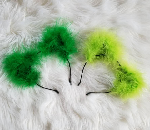 Neon & Shamrock Green Fluff Kittycorn Ears