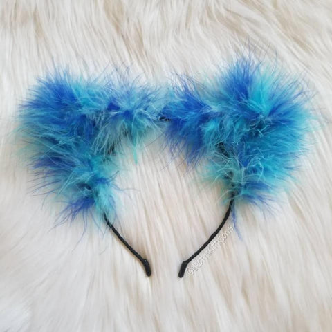 Cheshire Blue Multi Fluff Kittycorn Ears