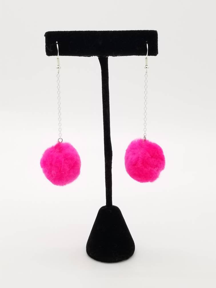 Pom Pom Chain Earrings